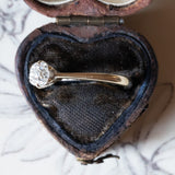 Solitario antico in oro 18K con diamante di taglio vecchia miniera (0.30ct ca.), anni ‘10/‘20