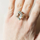 Vintage 18 Karat Gelbgold Aquamarin (ca. 10 Karat) Cocktailring, 50er/60er Jahre