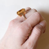Anello vintage da cocktail in oro 18K con quarzo citrino (15ct ca.), anni ‘60
