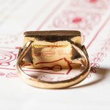 🥀 Anello vintage in oro 18K con granato, anni ‘40/‘50