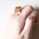 Vintage 8K Gold Patch Ring mit Amethyst (ca. 1.10 ct) und Peridots (ca. 1.50 ctw), 70er Jahre