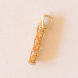 Vintage 14K Gelbgold Feueropal & Diamant Anhänger, 70er/80er Jahre