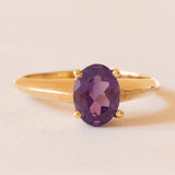 Anello vintage in oro giallo 18K con ametista (1.10ct ca.), anni ‘60