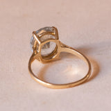 Anello vintage in oro 18K con acquamarina, anni ‘50/‘60