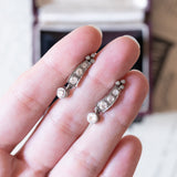 Boucles d'oreilles vintage en platine et diamants (env. 1ctw), 1960