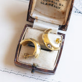Orecchini vintage in oro 14K con diamanti (0.45ctw ca.), anni ‘70/‘80