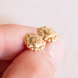 Los mit Vintage-Ohrringen aus 18 Karat Gelbgold und Vintage-Anhänger aus 18 Karat Gelbgold mit blauem Quarz, 70er Jahre