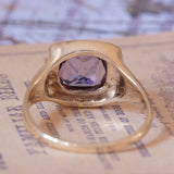 🔮 Anello vintage in oro 9K con ametista e diamanti, anni ‘70