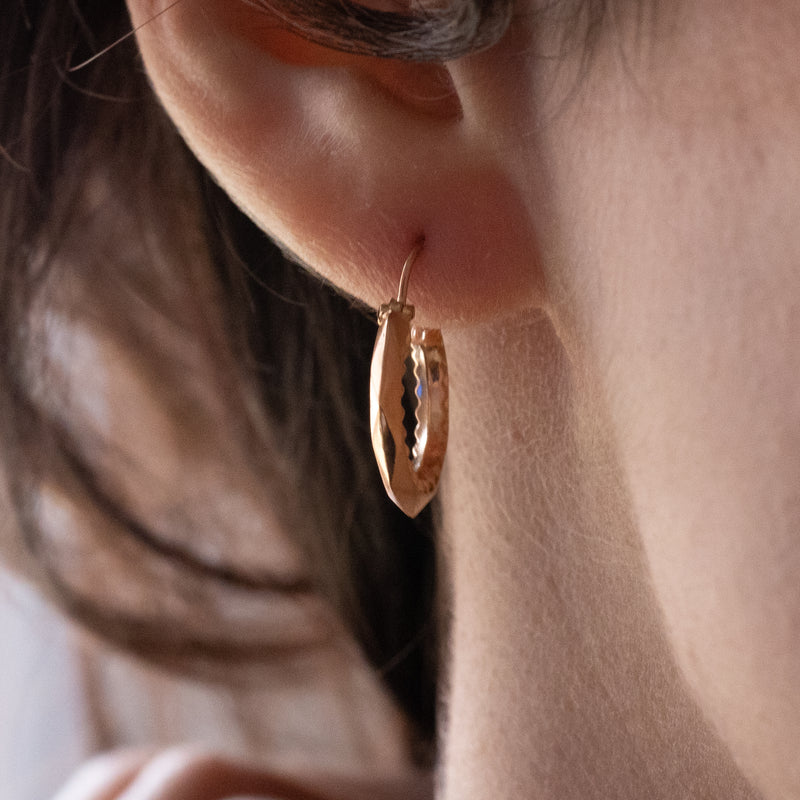 Orecchini Cerchio Intrecciati Vintage Per Donna, Colore Oro Rosa, Piccoli A Goccia, Gioielli Brillantini