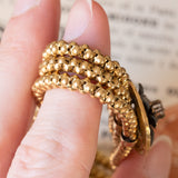 Bracelet ancien en or 18 carats et argent avec diamants taillés en rose, fin des années 800
