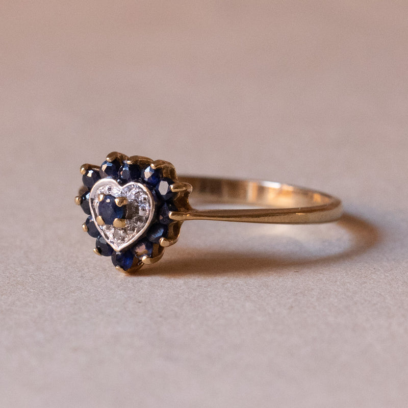 Bague Cœur Or Blanc 18 Carats Avec Diamants - 0,15 Carat, Taille 51, Occasion Très Bon état