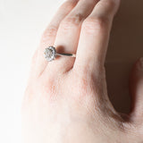 Vintage Gänseblümchenring aus 18 Karat Weißgold mit Diamanten (ca. 0.86 ctw), 70er Jahre