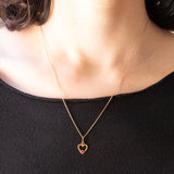 Paar Vintage Herzanhänger aus 18 Karat Gelbgold und Rubin, 60er Jahre