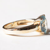 Anello vintage in oro 9K con topazio azzurro, anni ‘60