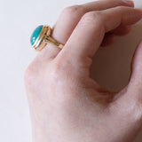 Anello vintage in oro 14K con turchese, anni ‘60