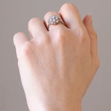 Vintage Gänseblümchenring aus Platin mit Diamanten (ca. 0.75 ctw), 60er