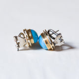 Vintage 18K gold earrings with turquoise, 1960s