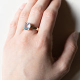 Anello vintage in oro 9K con topazio azzurro, anni ‘60