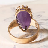 🔮Vintage Amethyst-Ring aus 14 Karat Gelbgold, 50er/60er Jahre