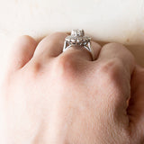 Vintage Daisy Ring aus 18 Karat Weißgold & Platindiamant (ca. 0.86 Karat), 60er