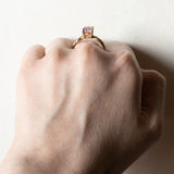 Anello vintage in oro 9K con topazio rosa, anni ‘80