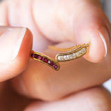 Collier vintage en or 18 carats avec rubis (0.25 ct environ) et diamants (0.25 ct environ), années 70