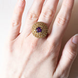 Vintage 8K Gold Patch Ring mit Amethyst (ca. 1.10 ct) und Peridots (ca. 1.50 ctw), 70er Jahre