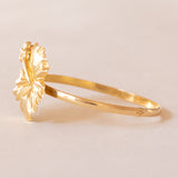 Anello vintage in oro giallo 18K a forma di fiore, anni ‘70/‘80