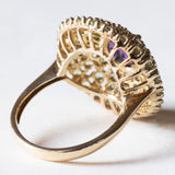 Vintage 8K Gold Patch Ring mit Amethyst (ca. 1.10 ct) und Peridots (ca. 1.50 ctw), 70er Jahre