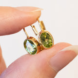 Vintage 8K Gold Peridot Ohrringe, 60er/70er Jahre