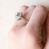 Vintage Daisy Ring aus 18 Karat Weißgold & Platindiamant (ca. 0.86 Karat), 60er