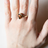 🎃 Anello vintage in oro 9K e tormalina arancione, anni ‘60/‘70