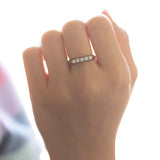 Eternity in 14K gold and 9K gold with brilliant cut diamonds (0.30ctw approx.), 40s
