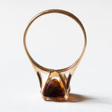 🎃 Anello vintage da cocktail in oro 18K con quarzo citrino, anni ‘50/‘60