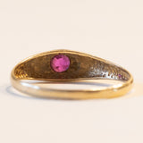 Anello vintage gypsy in oro 18K con rubino, anni ‘50/‘60