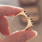 Vintage 18K gold ring with garnets, 70s / 80s