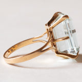 Vintage 18 Karat Gelbgold Aquamarin (ca. 10 Karat) Cocktailring, 50er/60er Jahre