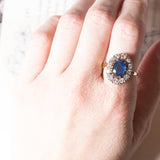 Vintage Ring aus 18 Karat Gold mit Saphiren (ca. 1.90 ctw) und Diamanten (ca. 1.30 ctw), 70er Jahre