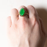 🍃Vintage Jadering aus 8K Gelbgold, 60er Jahre