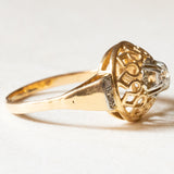 Vintage Diamantring aus 18 Karat Gelb- und Weißgold (Mitte ca. 0.10 Karat), 40er Jahre