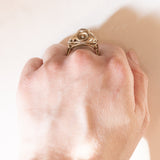Vintage Cocktailring aus 8 Karat Gelbgold mit Citrin (ca. 2.60 Karat), 70er Jahre