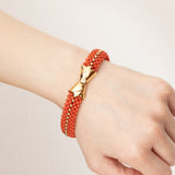 Vintage Korallenarmband aus 18 Karat Gold, 50er/60er Jahre