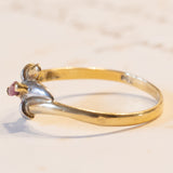 Anello vintage in oro 18K con topazio rosa, anni ‘70