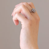 Vintage Gänseblümchenring aus Platin mit Diamanten (ca. 0.75 ctw), 60er