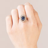 Vintage Ring aus 18 Karat Gold mit Saphiren (ca. 1.90 ctw) und Diamanten (ca. 1.30 ctw), 70er Jahre