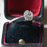 Vintage Gänseblümchenring aus 18 Karat Weißgold mit Diamanten (ca. 0.86 ctw), 70er Jahre