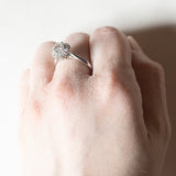 Vintage Gänseblümchenring aus 18 Karat Weißgold mit Diamanten (ca. 0.86 ctw), 70er Jahre
