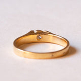 Vintage 18K gold solitaire with brilliant cut diamond (approx. 0.16 ct), 1970s