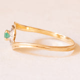Vintage Ring aus 18 Karat Gelbgold und Weißgold mit Smaragd, 60er/70er Jahre