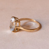 Anello vintage in oro 18K con acquamarina, anni ‘50/‘60